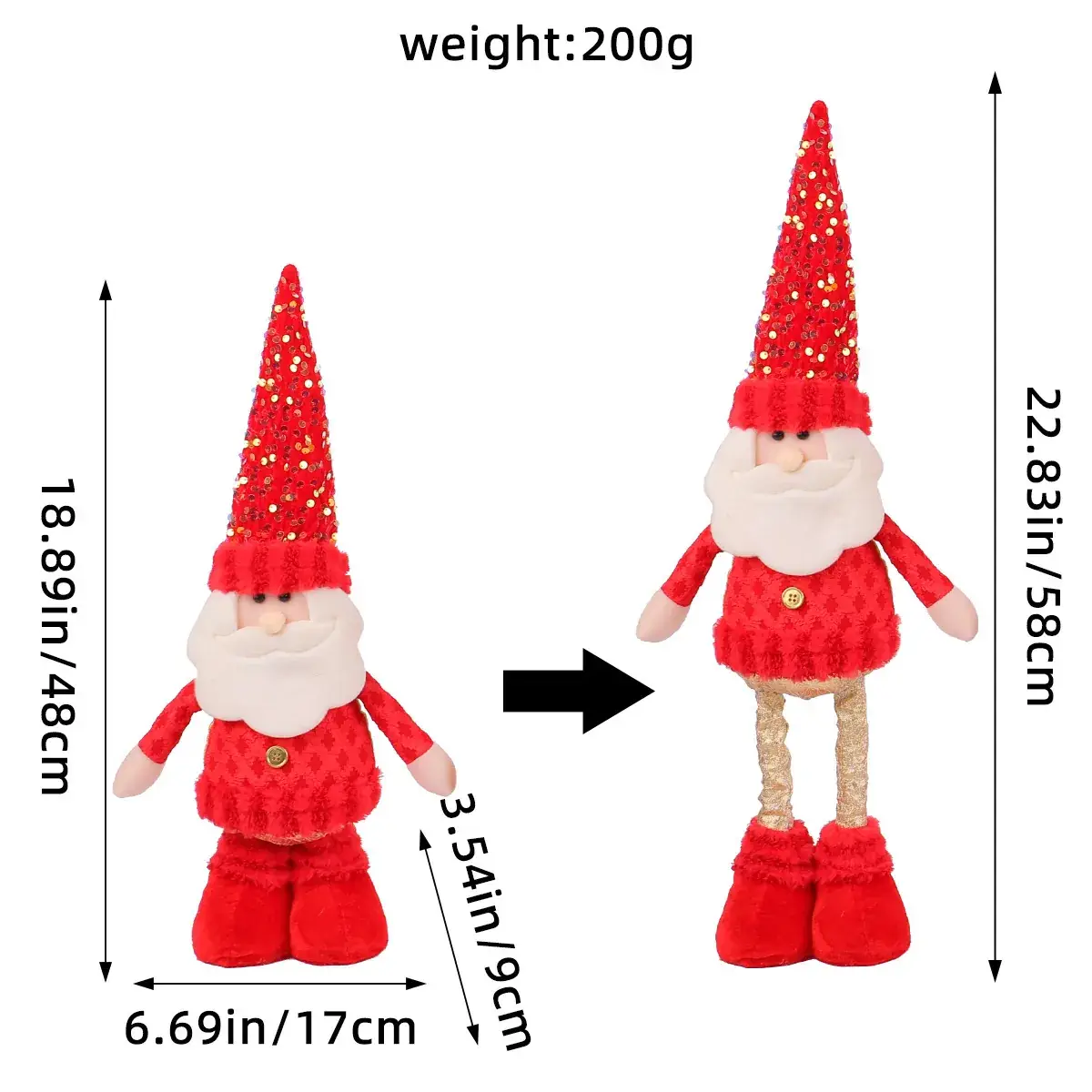 Christmas Snowman Doll 208g Weight Decorative Ornament