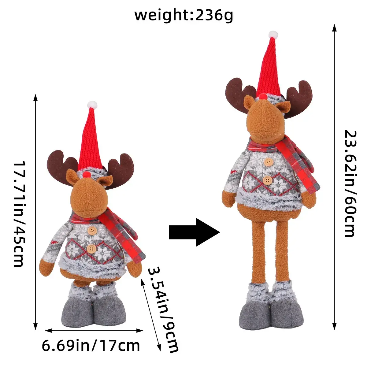 Christmas Snowman Doll 208g Weight Decorative Ornament