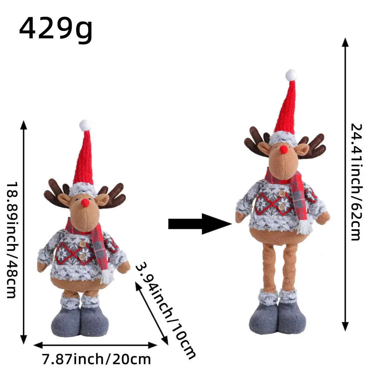 Christmas Snowman Doll 208g Weight Decorative Ornament