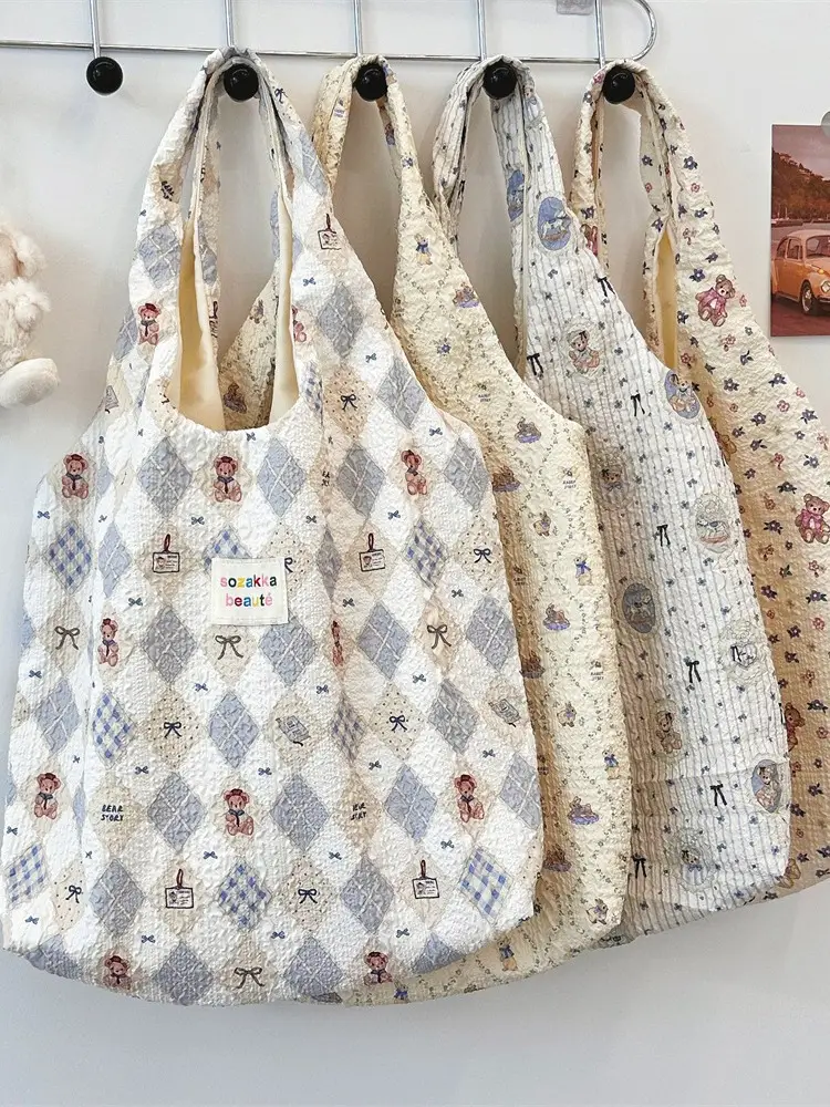 White Floral Embossed Canvas Bag for Summer - Image 16