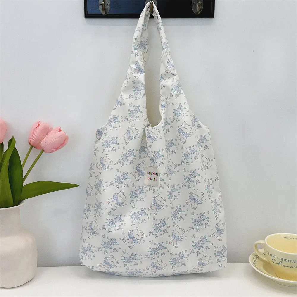 White Floral Embossed Canvas Bag for Summer - Image 10