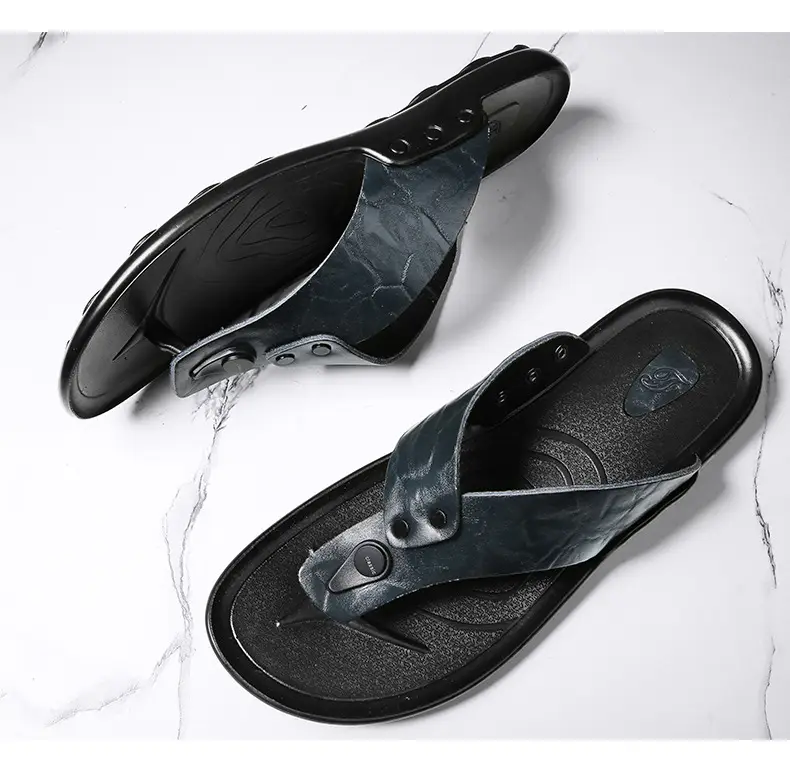 Cross-border men's sandals and slippers summer foreign trade outdoor leather flip-flops sandals leather beach men's sandals slippers — feature 14