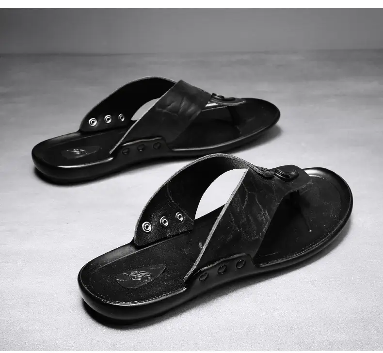 Cross-border men's sandals and slippers summer foreign trade outdoor leather flip-flops sandals leather beach men's sandals slippers — feature 8