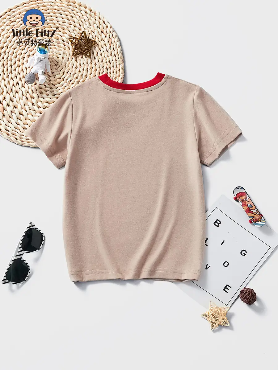 Littlebitty 2025 Kids T-Shirt Beige Cotton Medium Small - Image 3