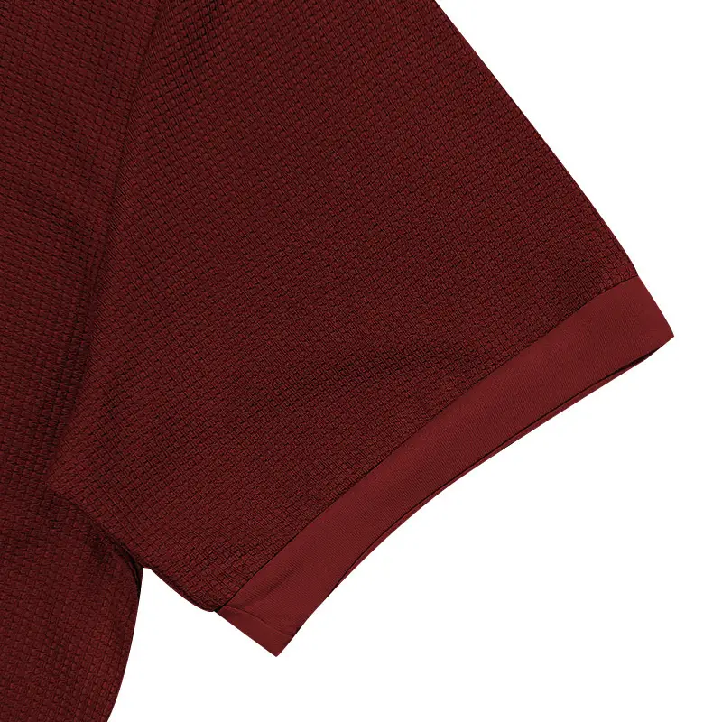 Men's Black Waffled Polo Shirt Collar Summer — feature 14