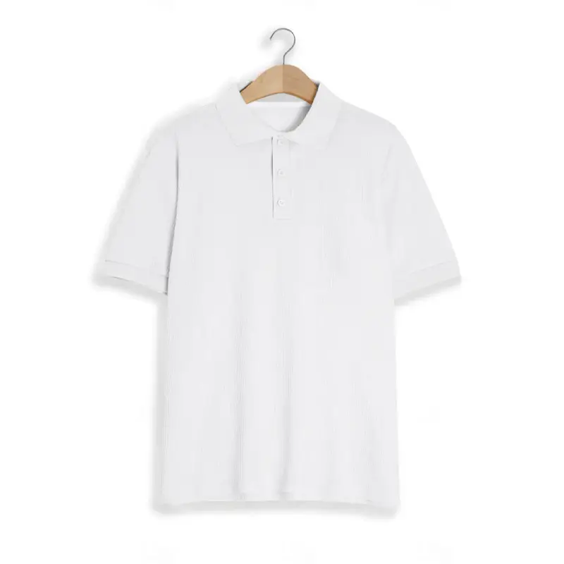 Men's Black Waffled Polo Shirt Collar Summer — feature 19