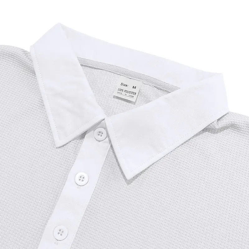 Men's Black Waffled Polo Shirt Collar Summer — feature 21