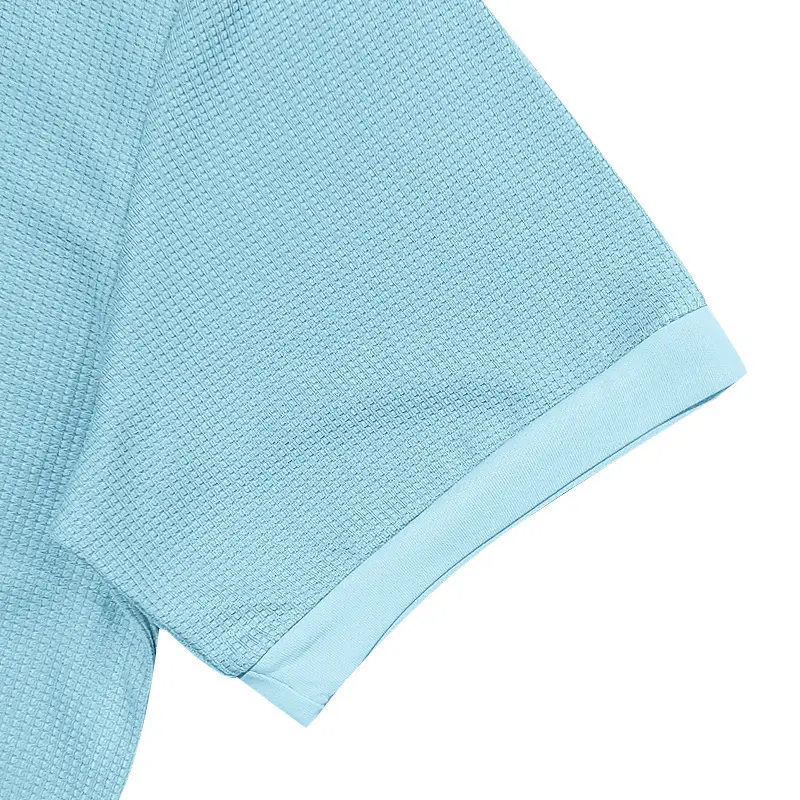 Men's Black Waffled Polo Shirt Collar Summer — feature 32