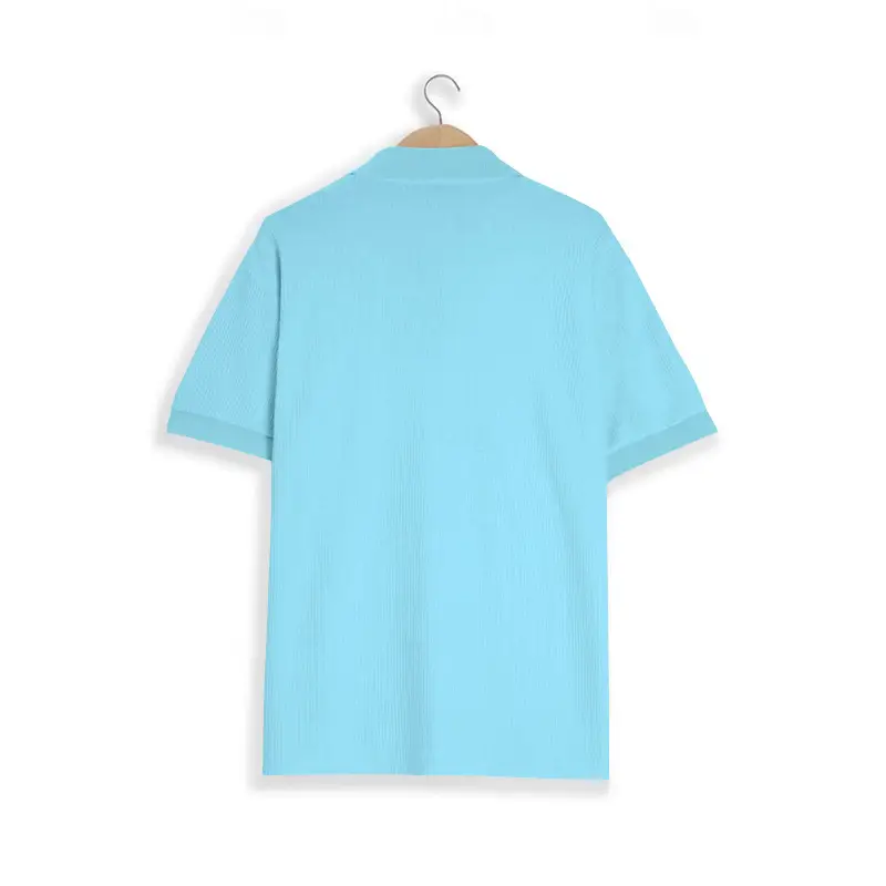 Men's Black Waffled Polo Shirt Collar Summer — feature 34