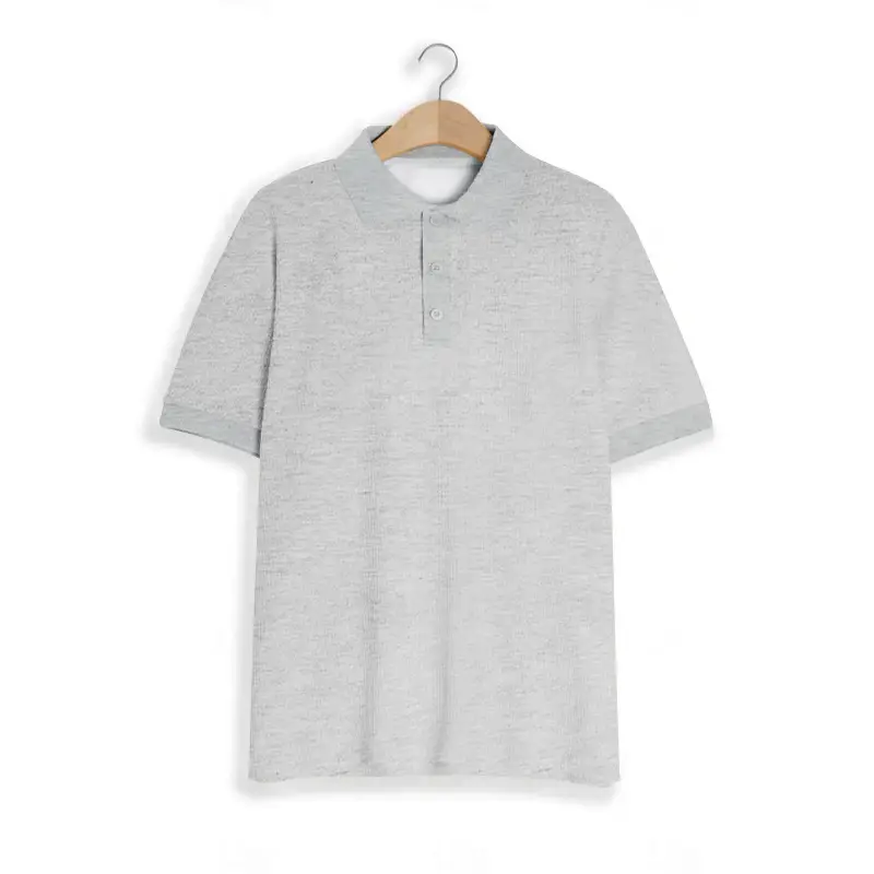 Men's Black Waffled Polo Shirt Collar Summer — feature 42