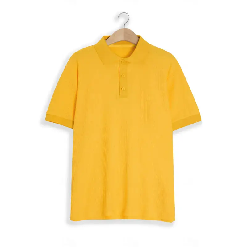 Men's Black Waffled Polo Shirt Collar Summer — feature 6