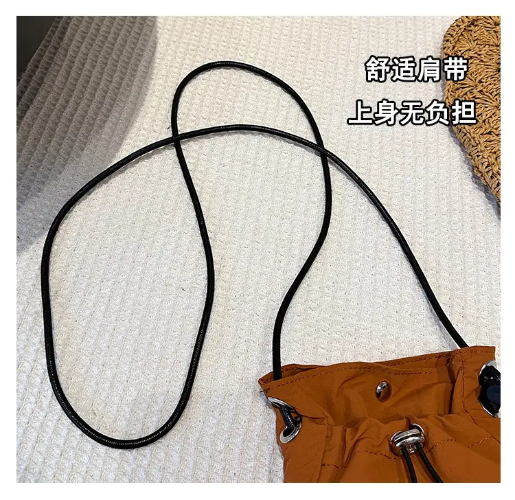 Women's Drawstring Phone Bag Beige Nylon Lightweight — feature 5