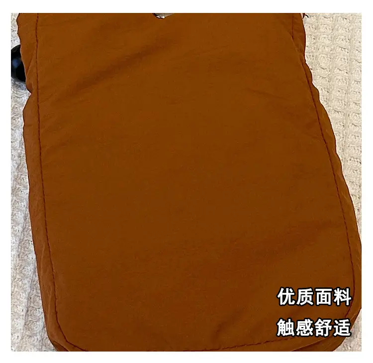 Women's Drawstring Phone Bag Beige Nylon Lightweight — feature 7
