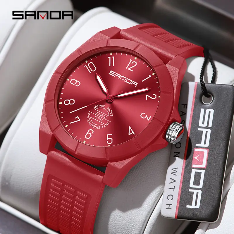 Sanda Black Quartz Watch Waterproof Luminous Student Friendly - Image 15
