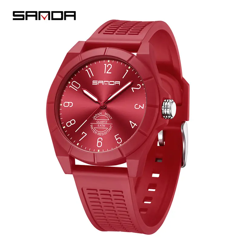 Sanda Black Quartz Watch Waterproof Luminous Student Friendly - Image 4