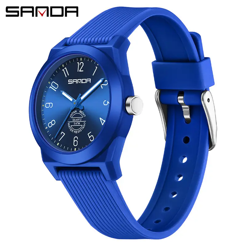 Sanda Black Quartz Watch Waterproof Luminous Student Friendly - Image 8