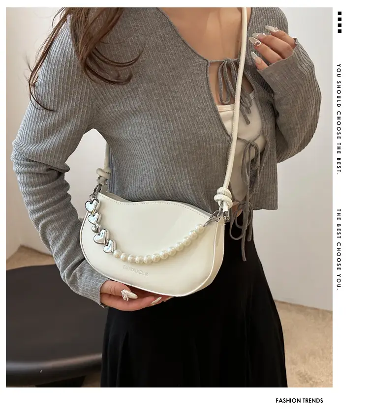 Pearl Embellished Shoulder Bag for Women — feature 2