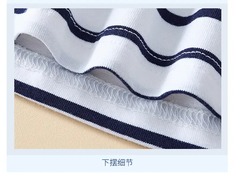 2025 Kids Striped T-Shirt Boys Round Neck Half Sleeve European American Cartoon Print — feature 12