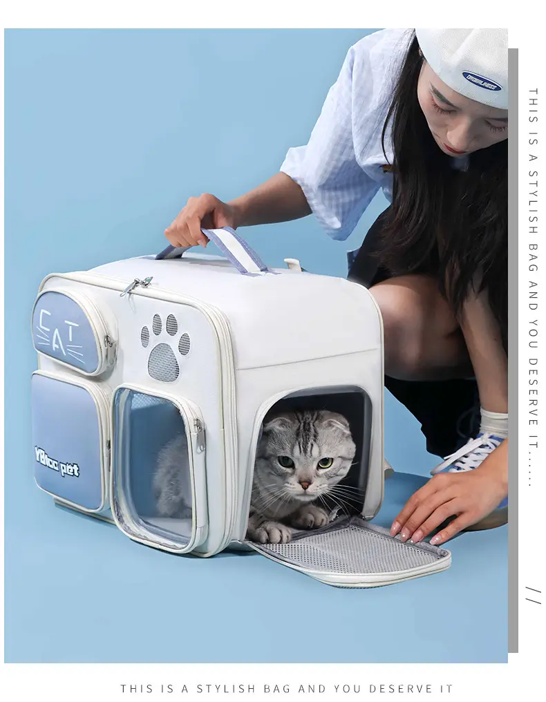 Portable Cat Pet Bag with Paw Print Design — feature 5