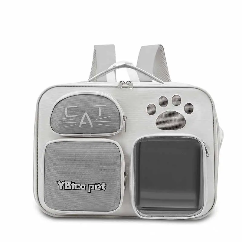 Portable Cat Pet Bag with Paw Print Design