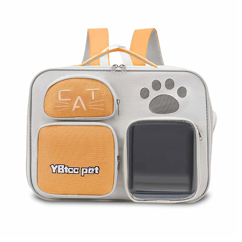 Portable Cat Pet Bag with Paw Print Design