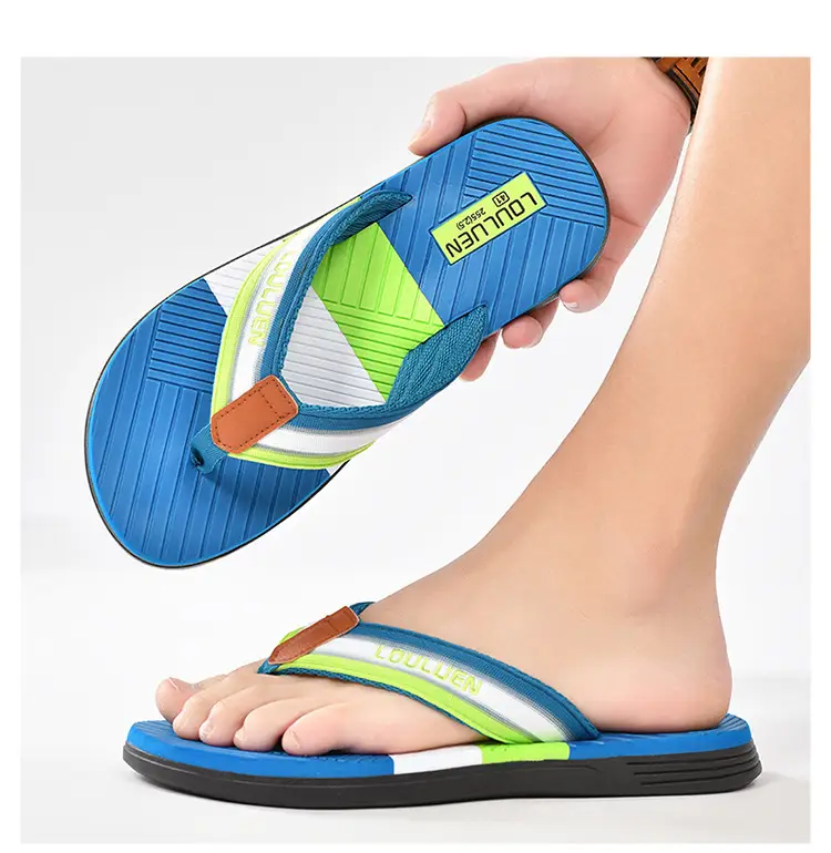 Men's Green Orange Beach Flip Flops Non-Slip Summer — feature 16