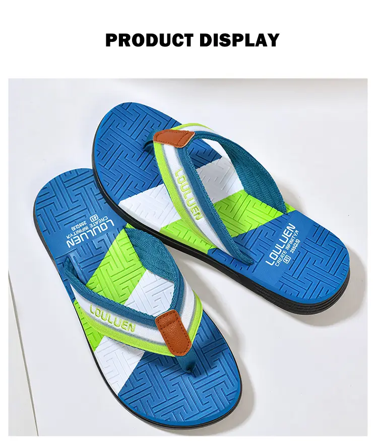 Men's Green Orange Beach Flip Flops Non-Slip Summer — feature 31