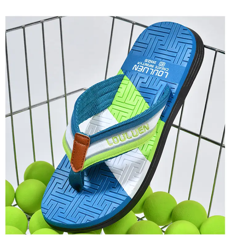 Men's Green Orange Beach Flip Flops Non-Slip Summer — feature 33
