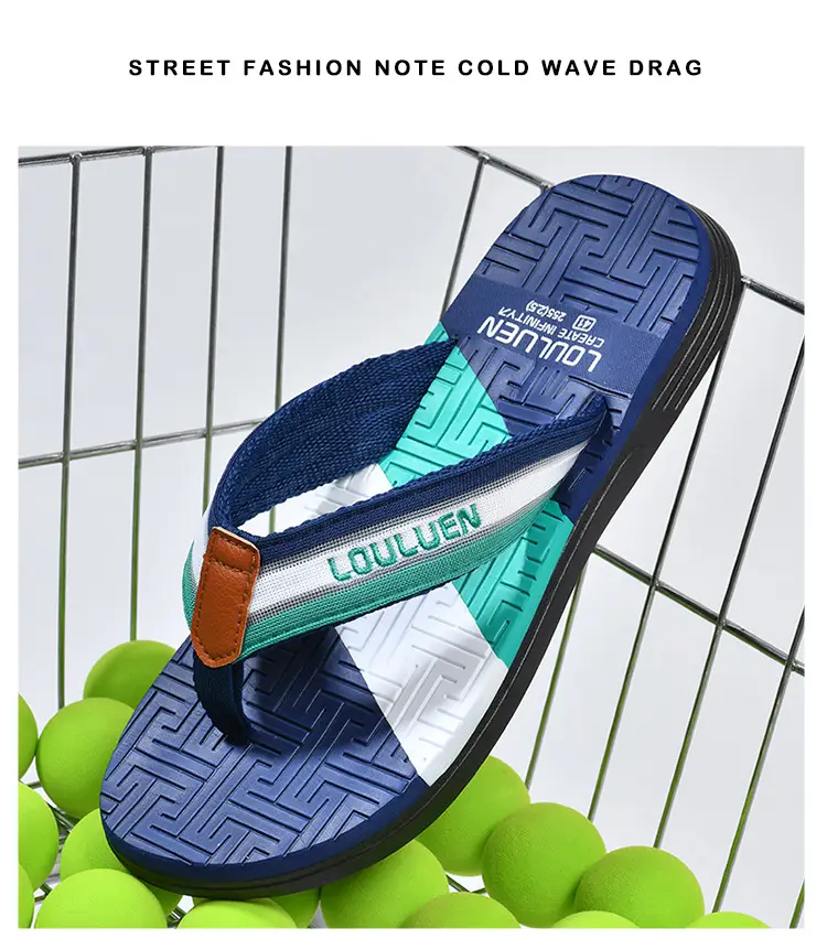 Men's Green Orange Beach Flip Flops Non-Slip Summer — feature 40