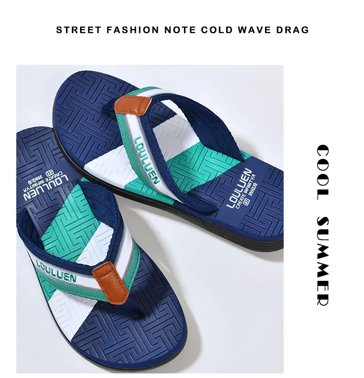 Men's Green Orange Beach Flip Flops Non-Slip Summer — feature 41
