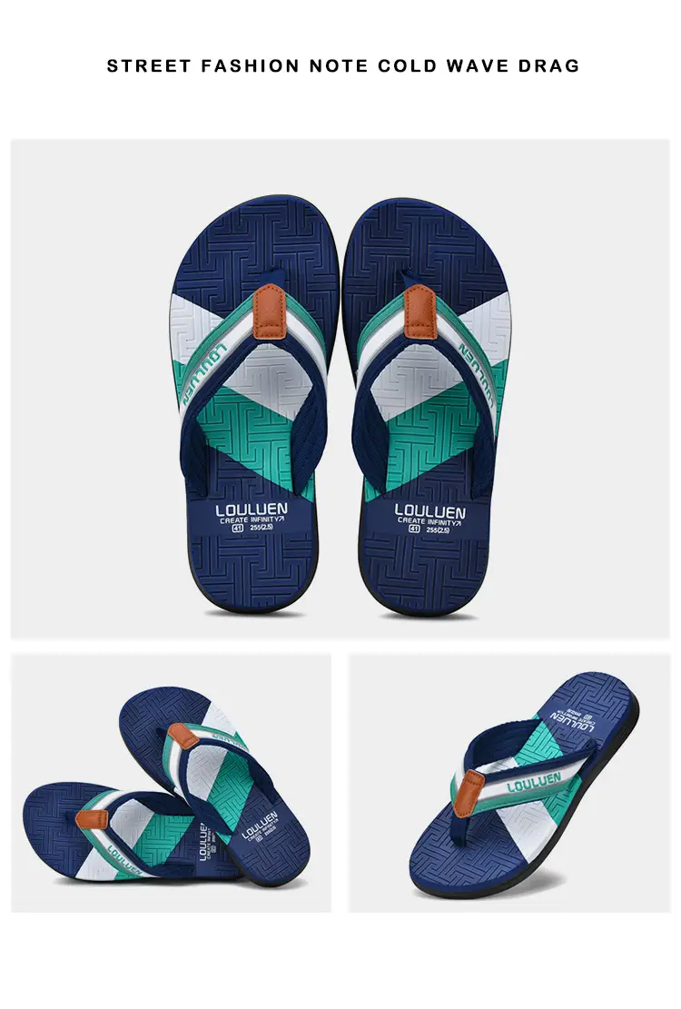 Men's Green Orange Beach Flip Flops Non-Slip Summer — feature 46