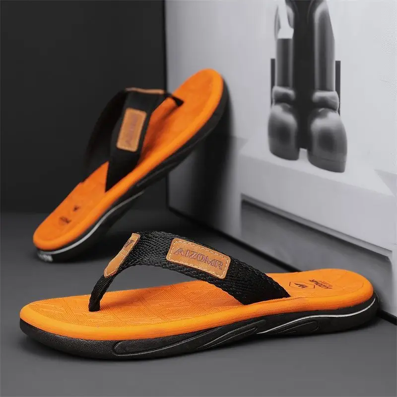 Men Green Slip-On Flip Flops Summer Casual Non-Slip