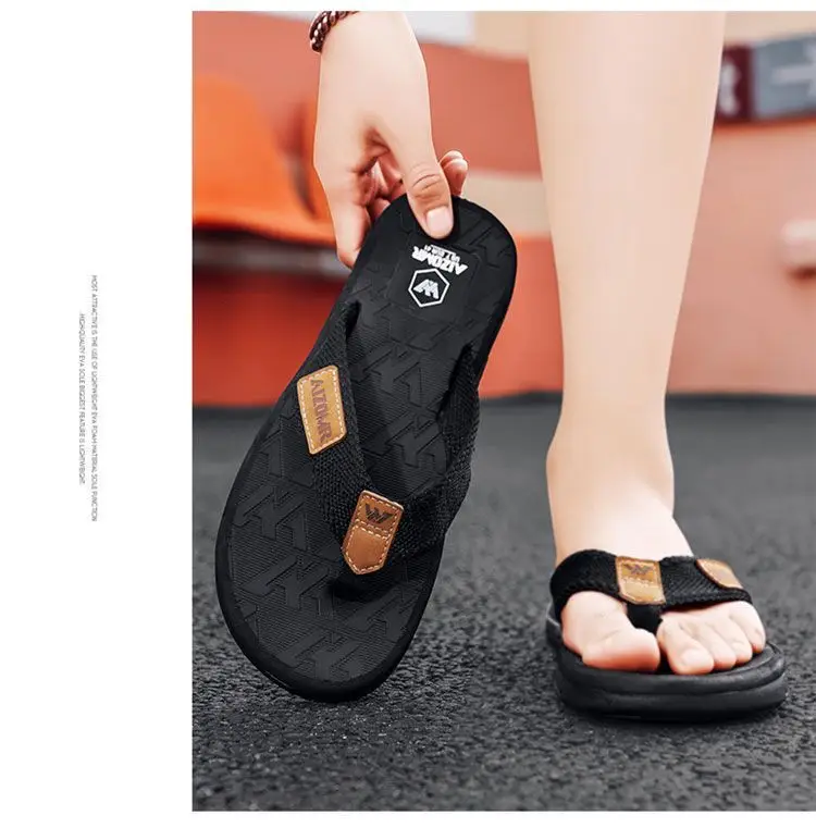 Men Green Slip-On Flip Flops Summer Casual Non-Slip — feature 13