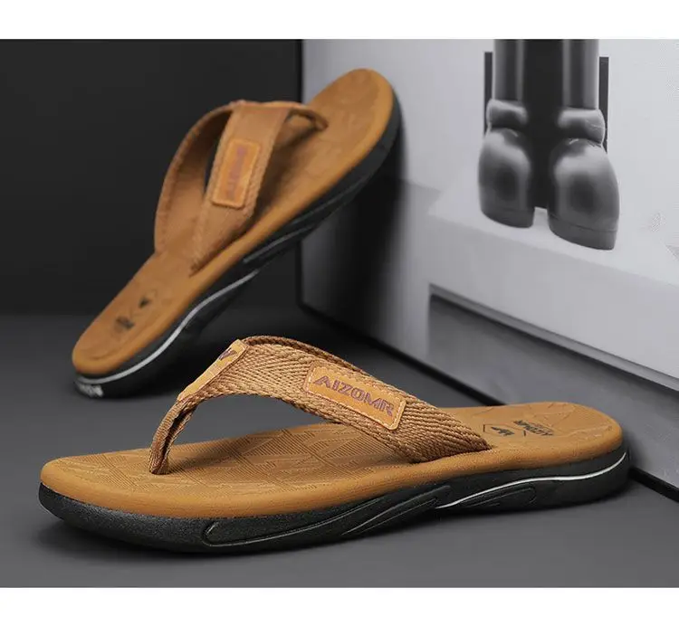 Men Green Slip-On Flip Flops Summer Casual Non-Slip — feature 24