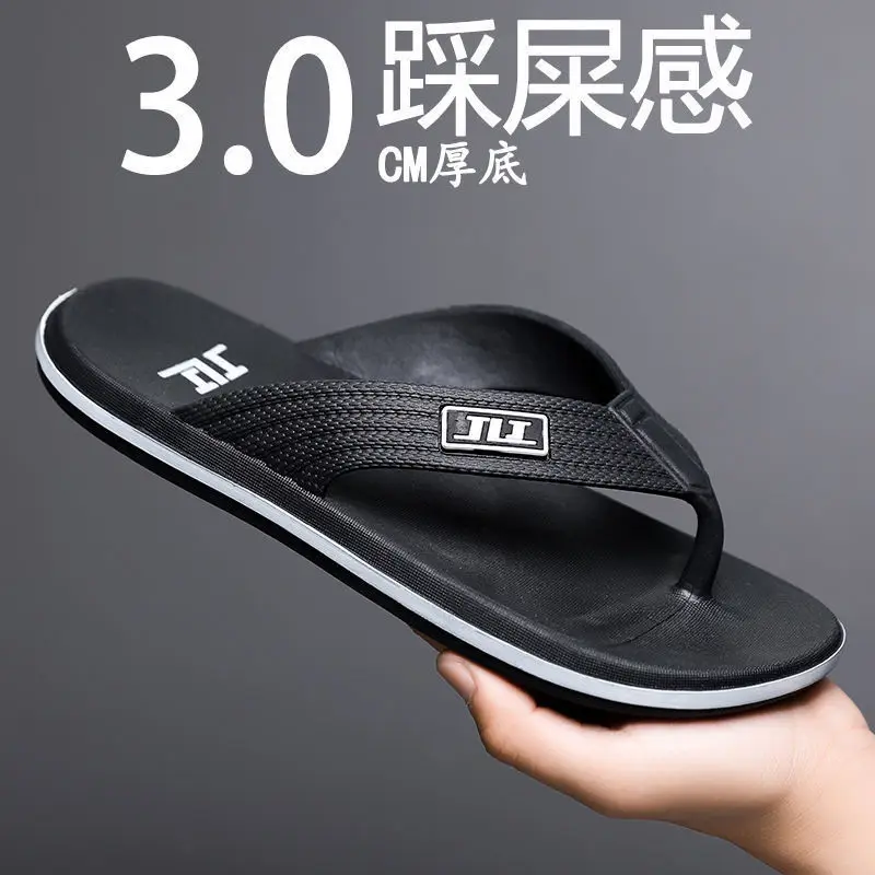 2024 Men Black Rubber Flip Flops Casual Sandals - Image 20