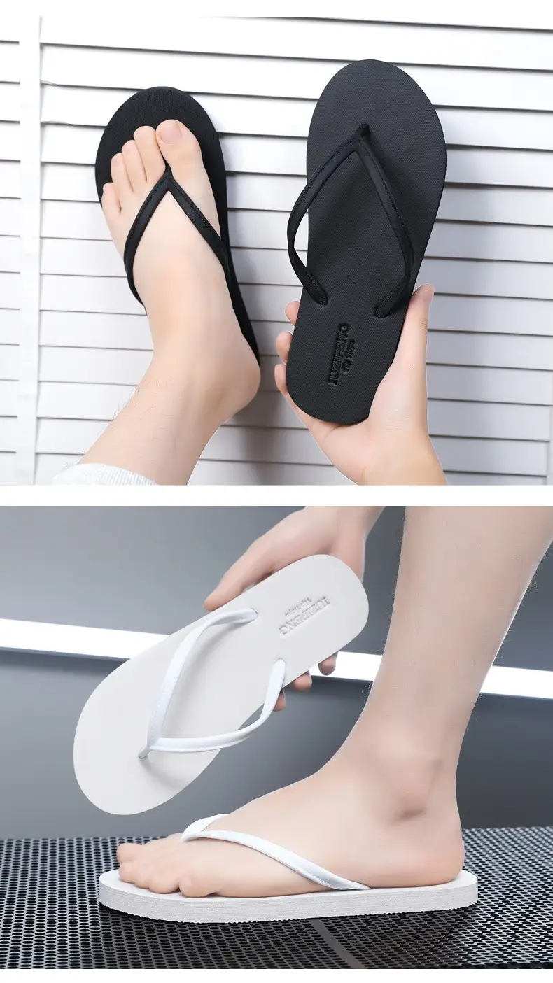 2024 Men Black Rubber Flip Flops Casual Sandals — feature 4