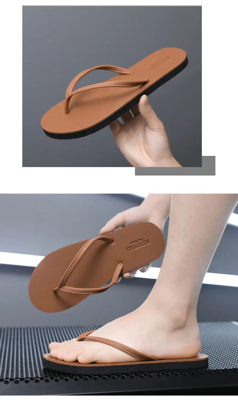 2024 Men Black Rubber Flip Flops Casual Sandals — feature 6