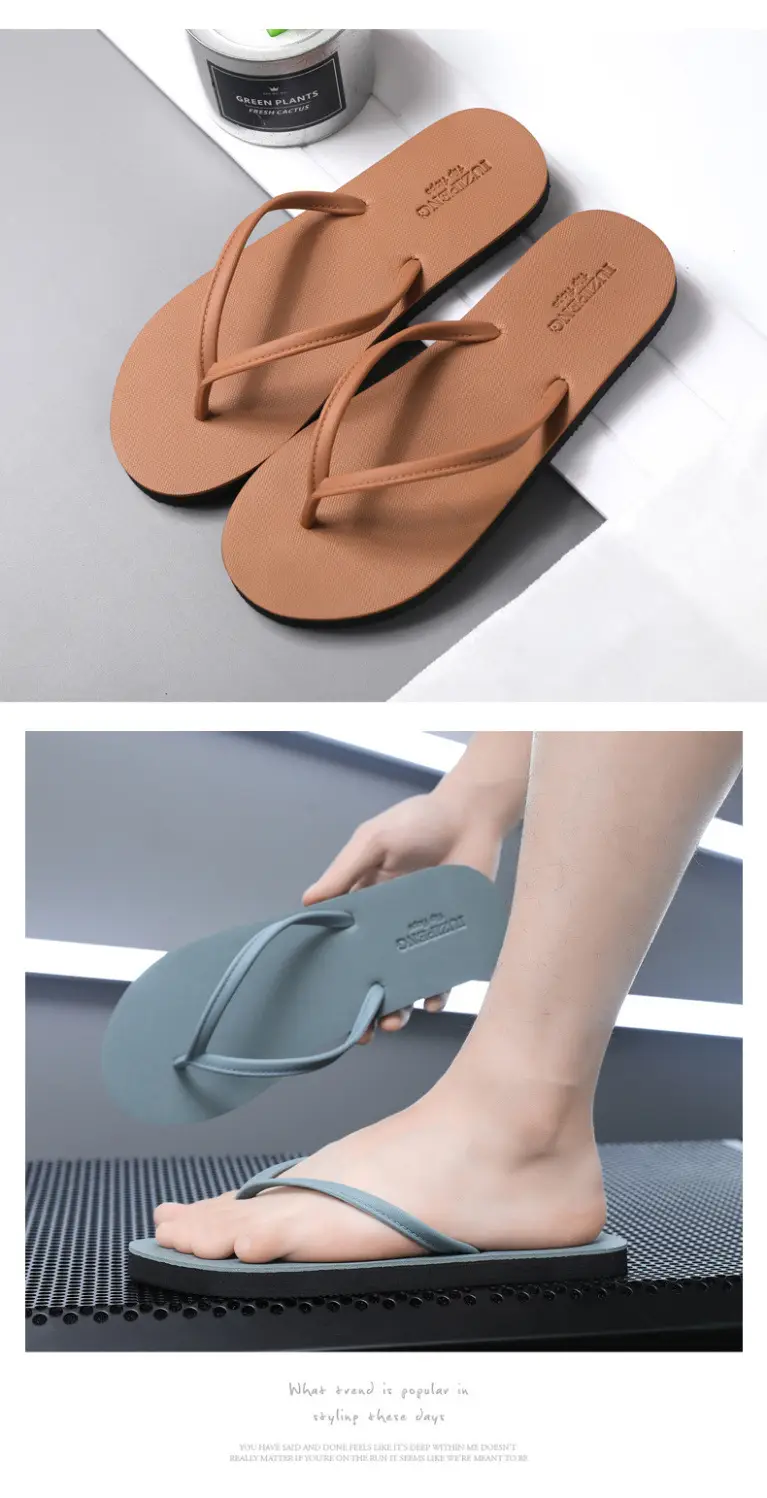 2024 Men Black Rubber Flip Flops Casual Sandals — feature 8