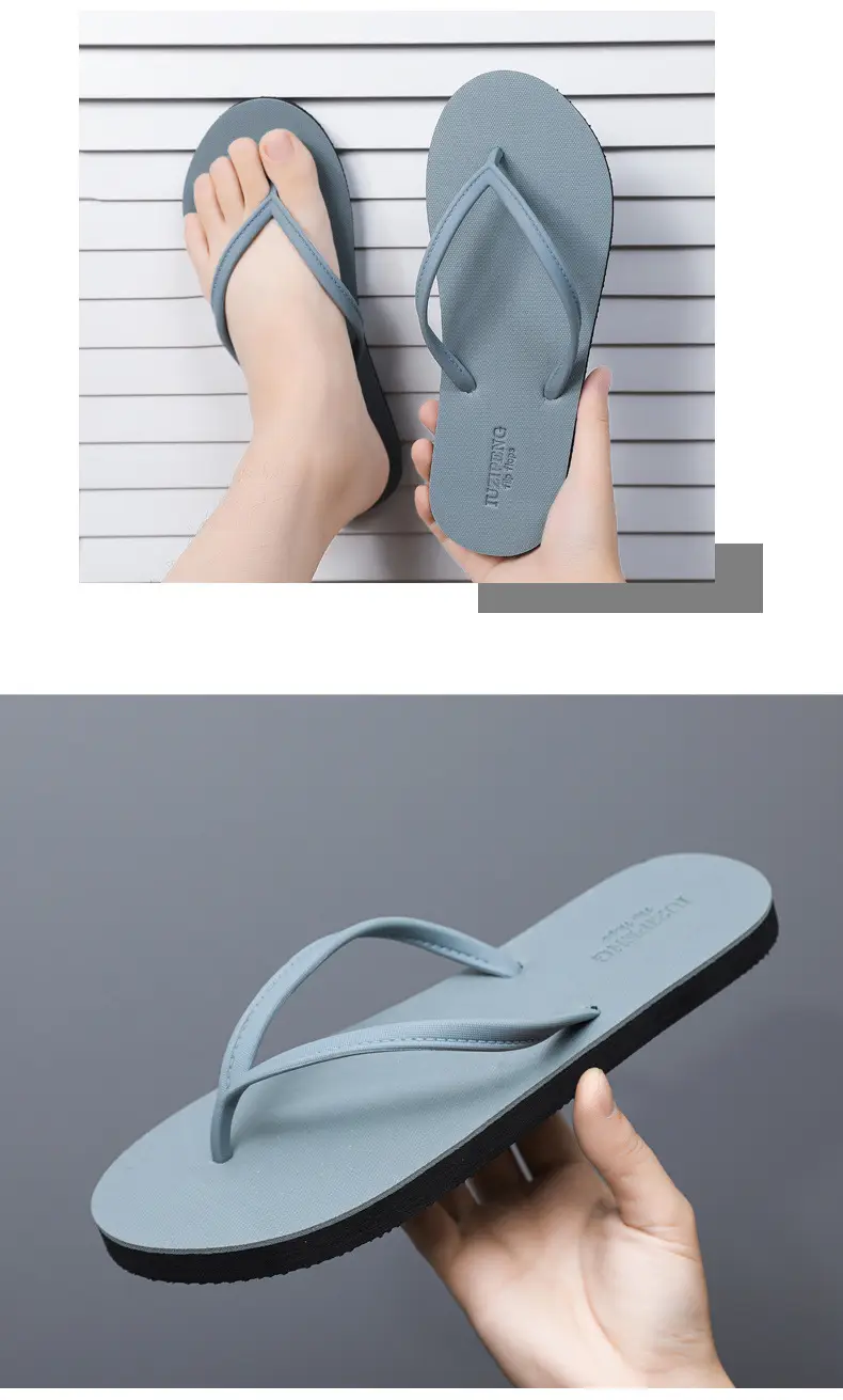 2024 Men Black Rubber Flip Flops Casual Sandals — feature 9