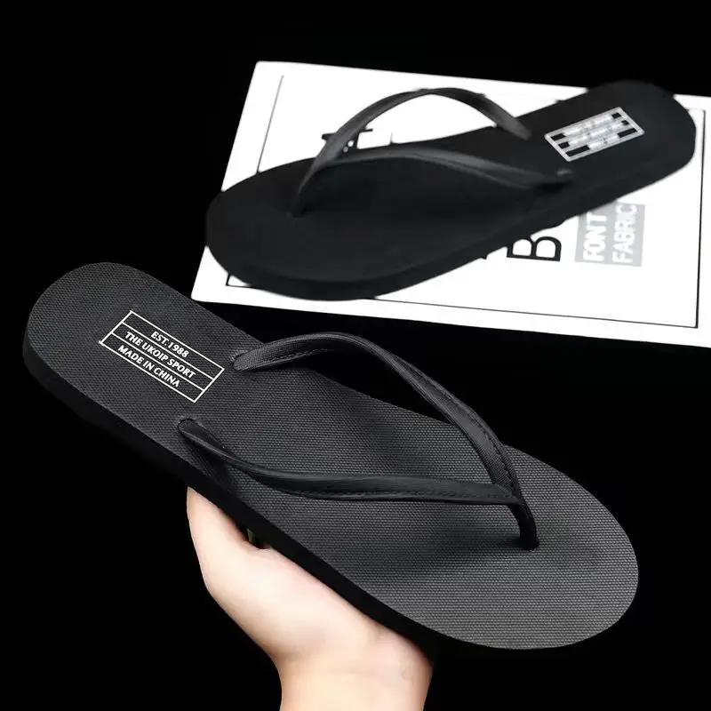 2024 Men Black Rubber Flip Flops Casual Sandals - Image 12