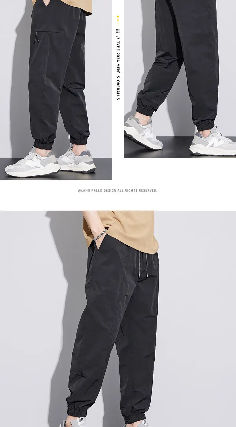 Men's Summer Thin Straight Overalls with 4 Pockets — feature 11
