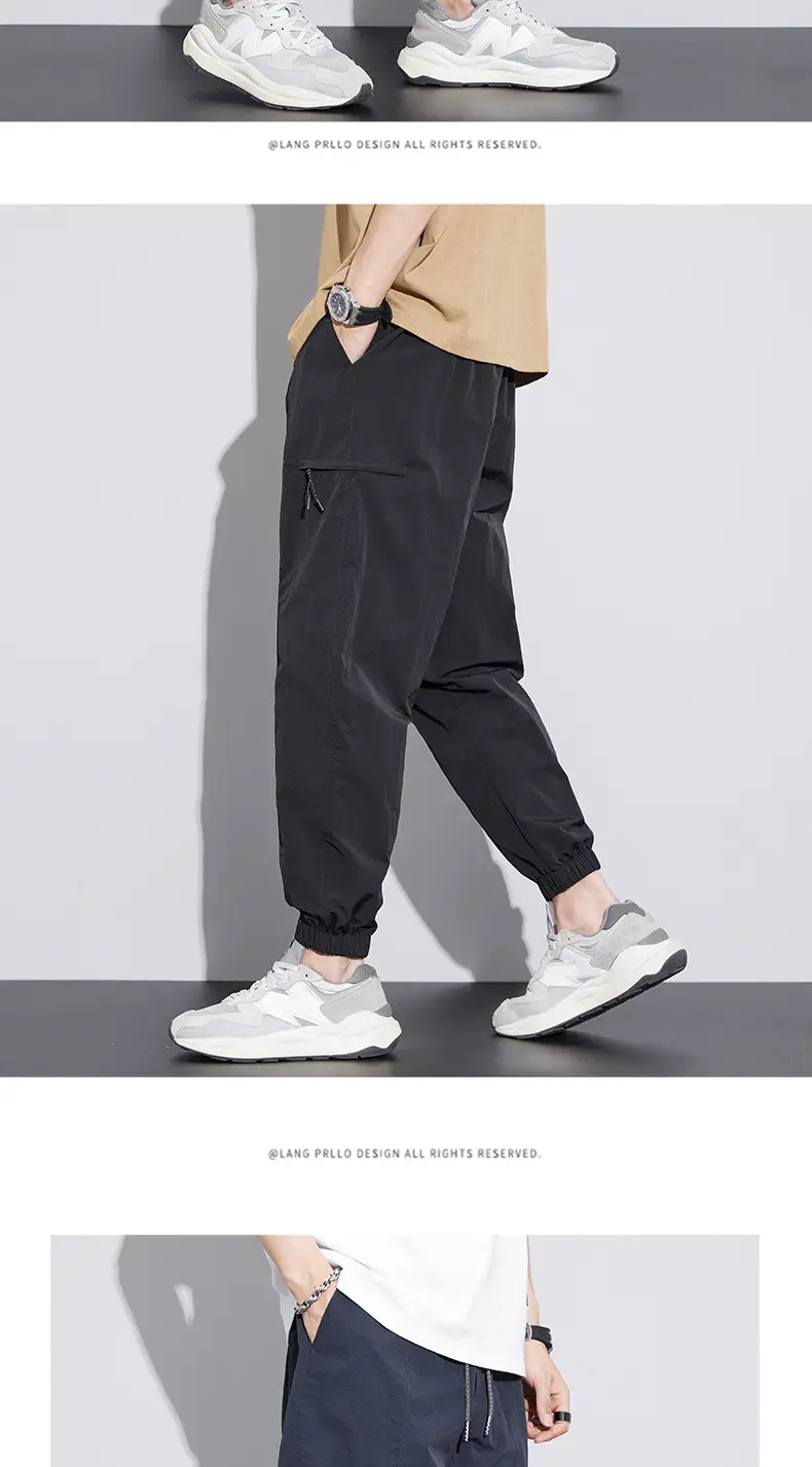 Men's Summer Thin Straight Overalls with 4 Pockets — feature 12