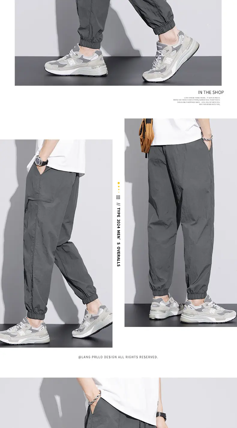 Men's Summer Thin Straight Overalls with 4 Pockets — feature 8