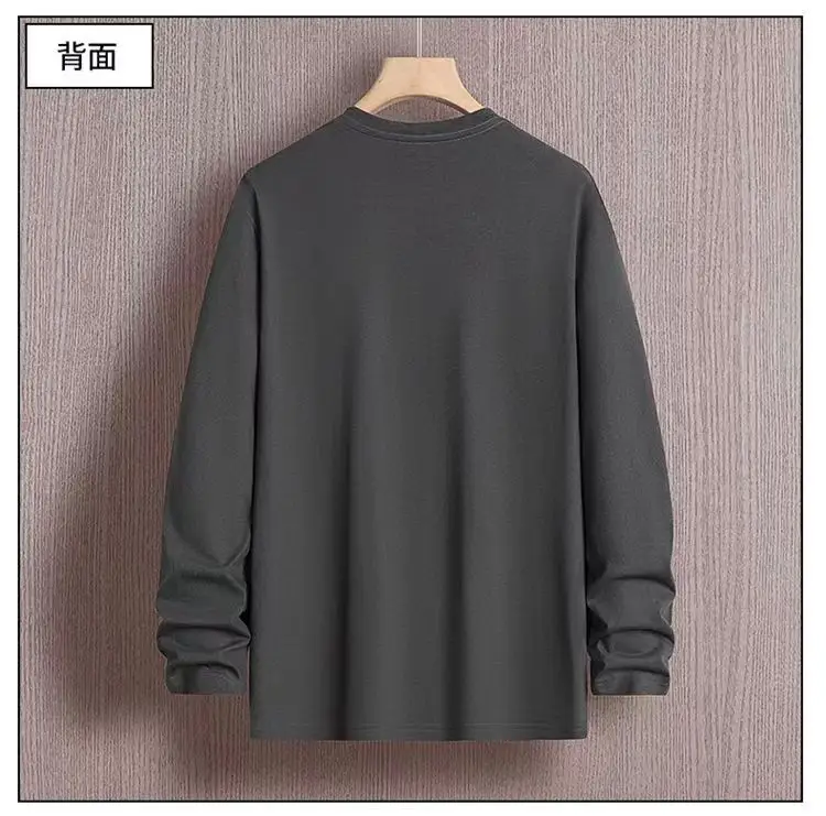 Black Long Sleeve T-Shirt Solid Color Base Layer Autumn Shirt — feature 17