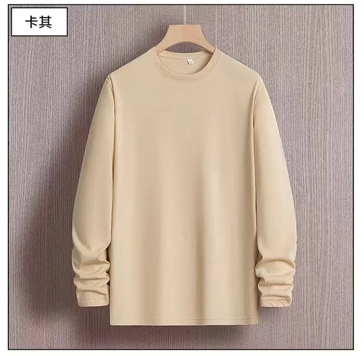 Black Long Sleeve T-Shirt Solid Color Base Layer Autumn Shirt — feature 18