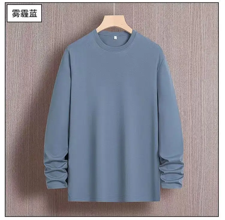 Black Long Sleeve T-Shirt Solid Color Base Layer Autumn Shirt — feature 20