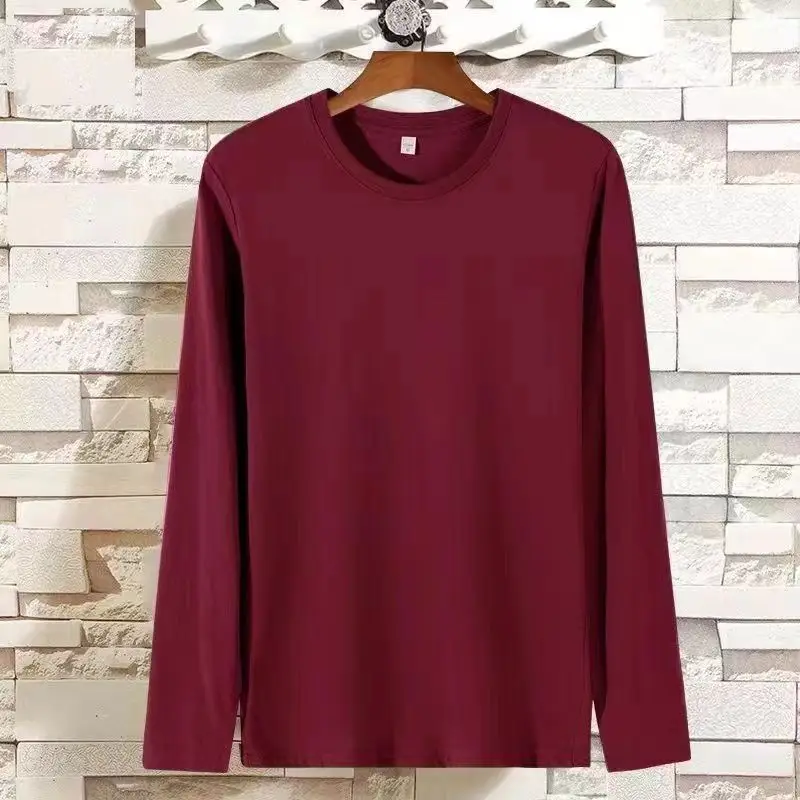 Black Long Sleeve T-Shirt Solid Color Base Layer Autumn Shirt — feature 22