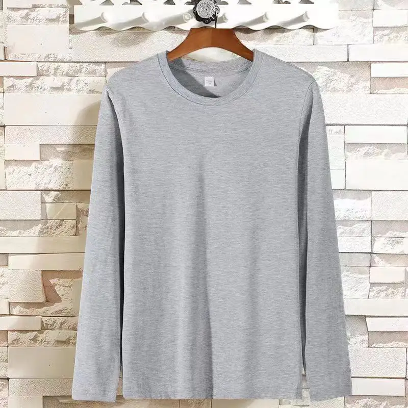 Black Long Sleeve T-Shirt Solid Color Base Layer Autumn Shirt — feature 23
