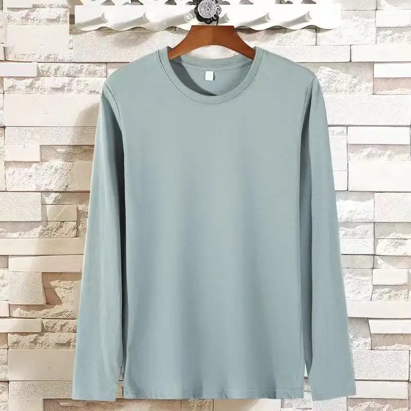 Black Long Sleeve T-Shirt Solid Color Base Layer Autumn Shirt — feature 24