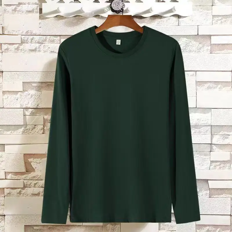 Black Long Sleeve T-Shirt Solid Color Base Layer Autumn Shirt — feature 25